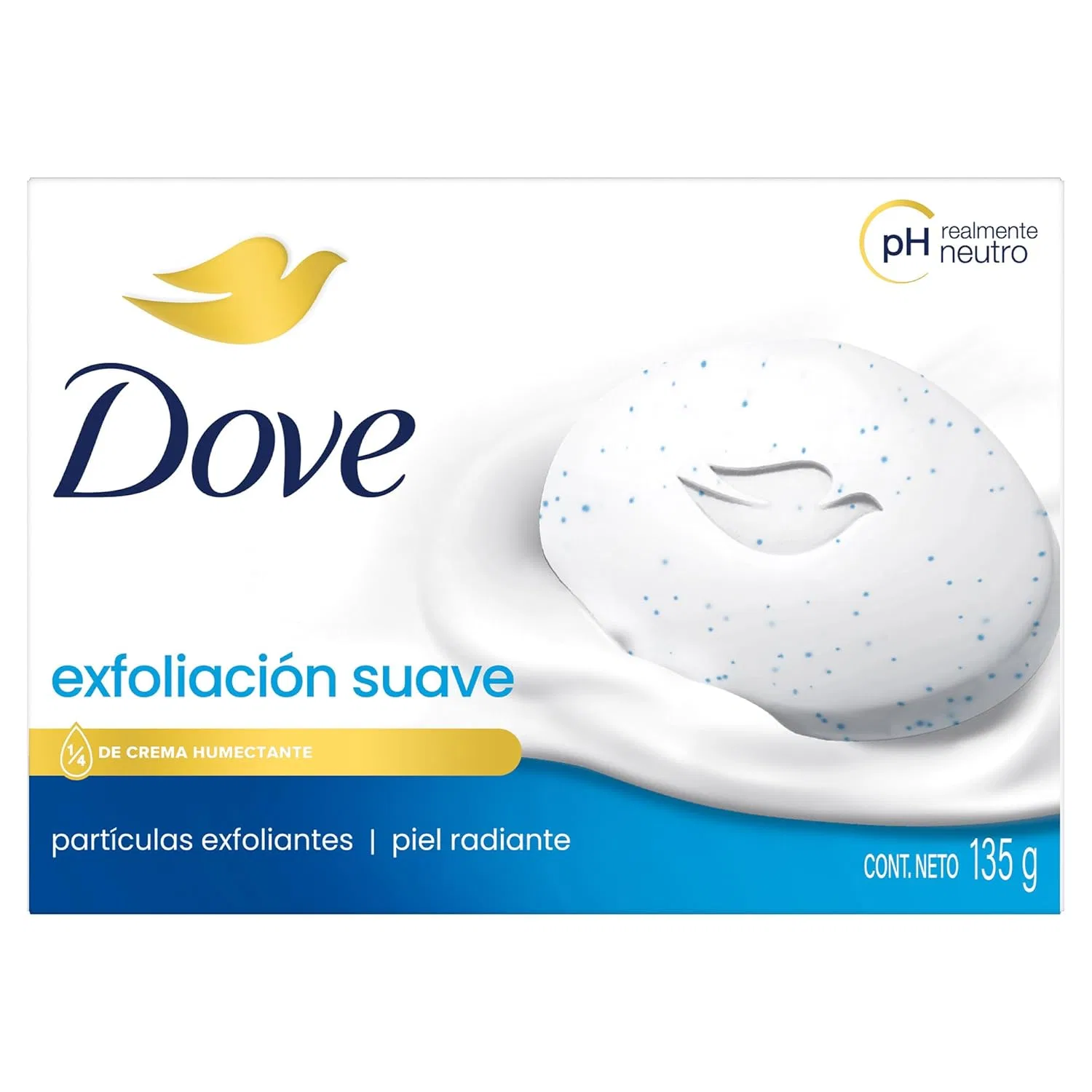 Твердое мыло эксфолиирующее Dove Gentle Exfoliating, 135 г, набор 8 шт, Белый