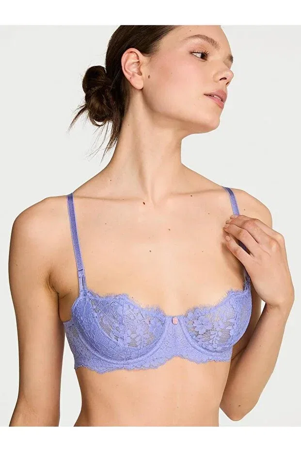 Женский бюстгальтер кружевной Wicked unpadded lace balconette bra Victoria'S Secret, Lavender