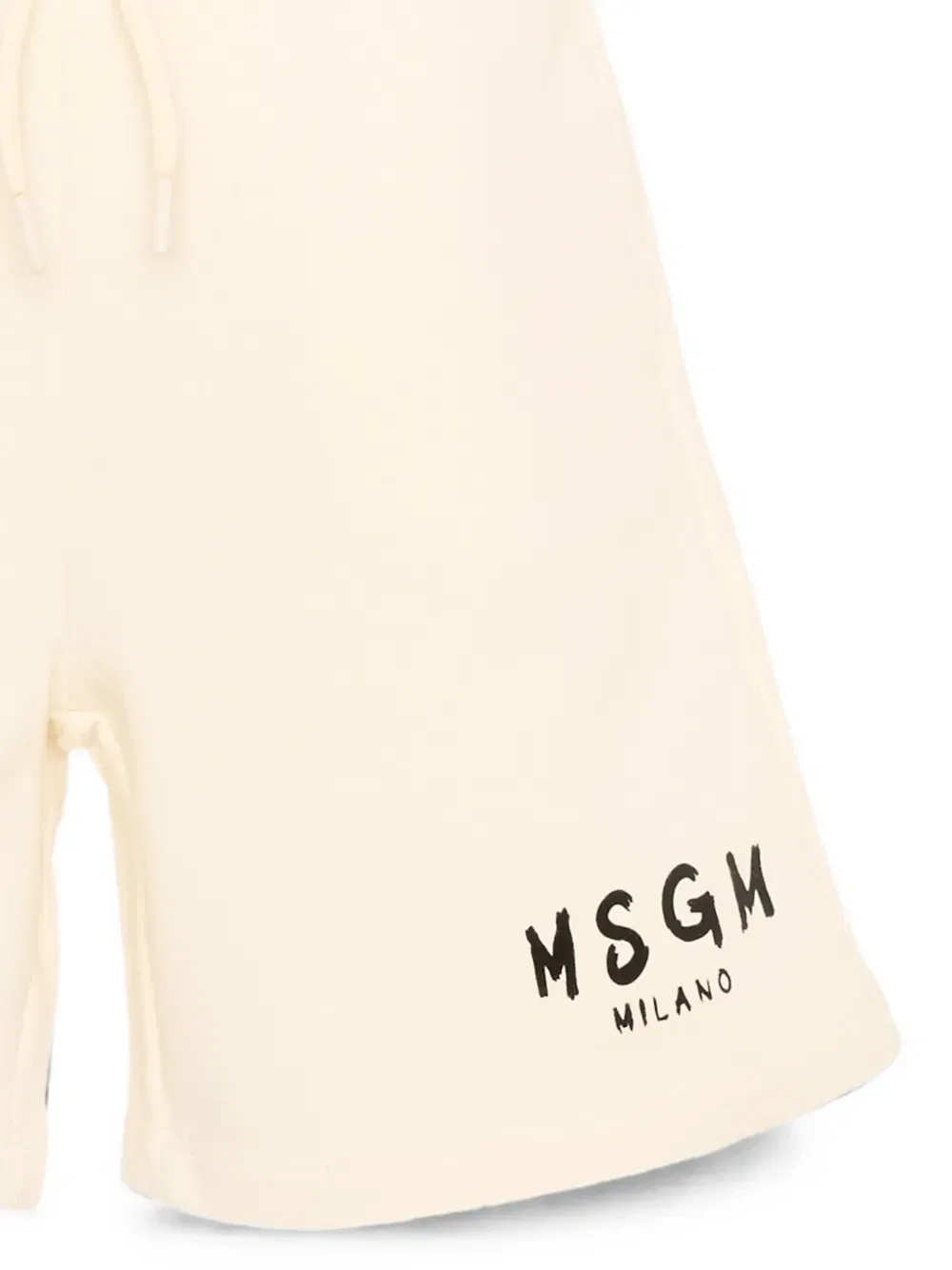 Шорты на шнурке с принтом логипа Msgm Kids, бежевый — фото 3