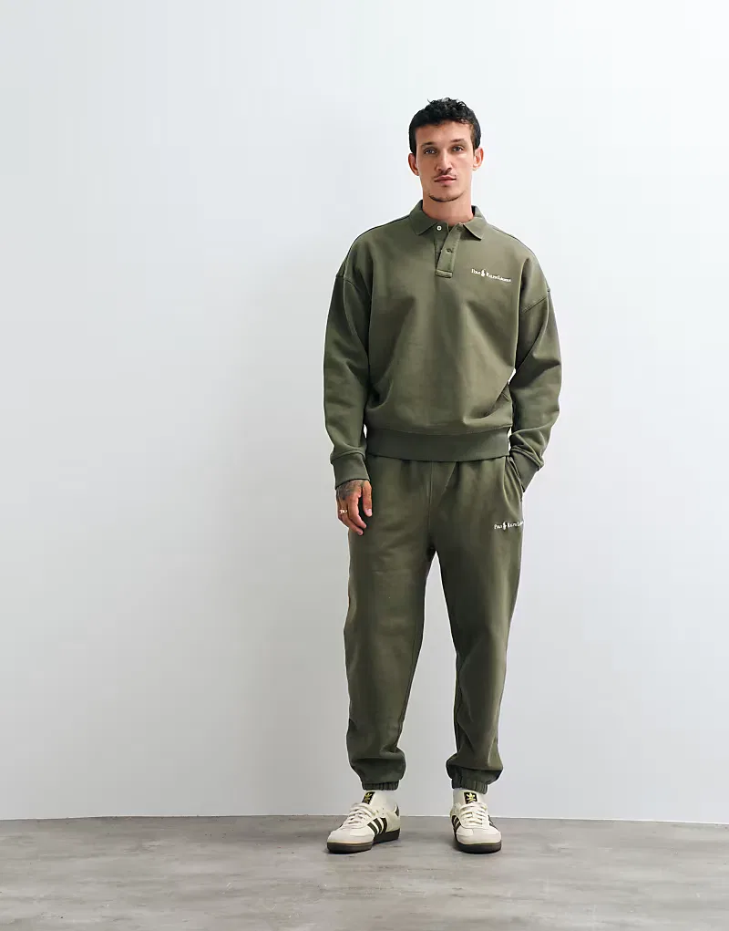 Толстовка-поло Polo Ralph Lauren с логотипом в виде надписи, хаки — фото 3