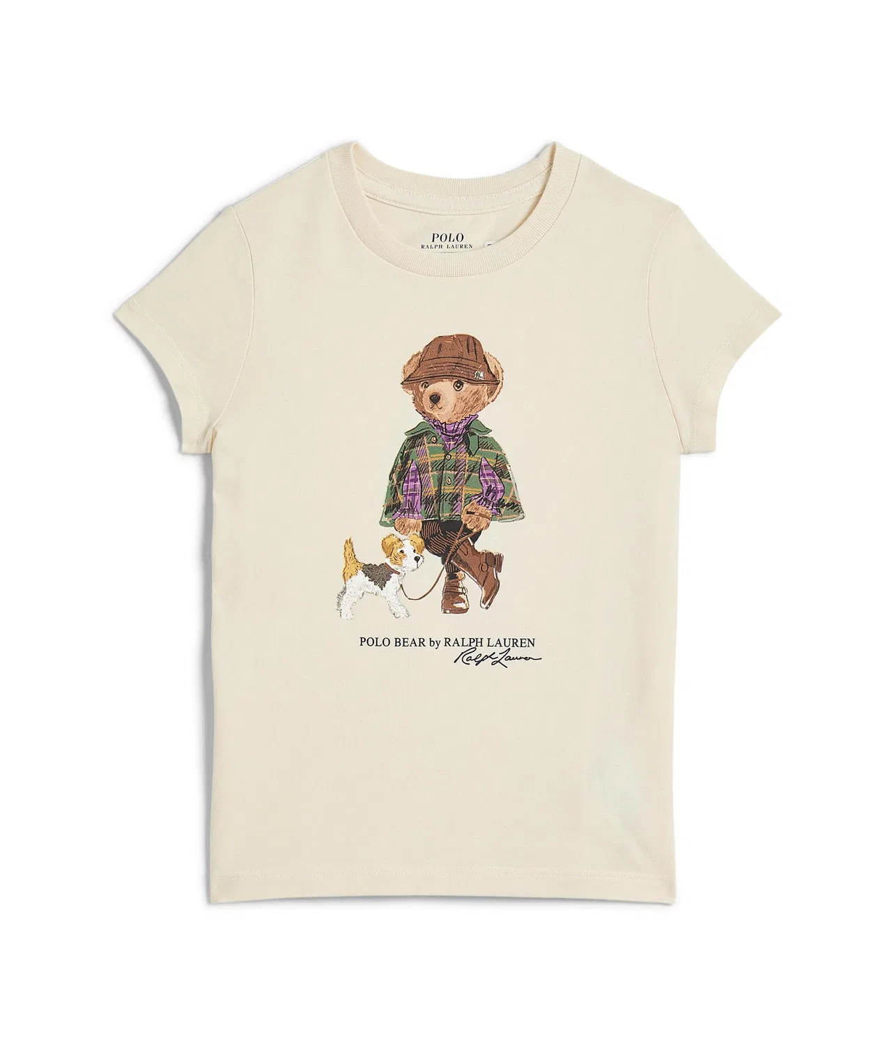 Хлопковая футболка Polo Bear (для малышей/детей младшего возраста) Polo Ralph Lauren Kids, Estate Cream