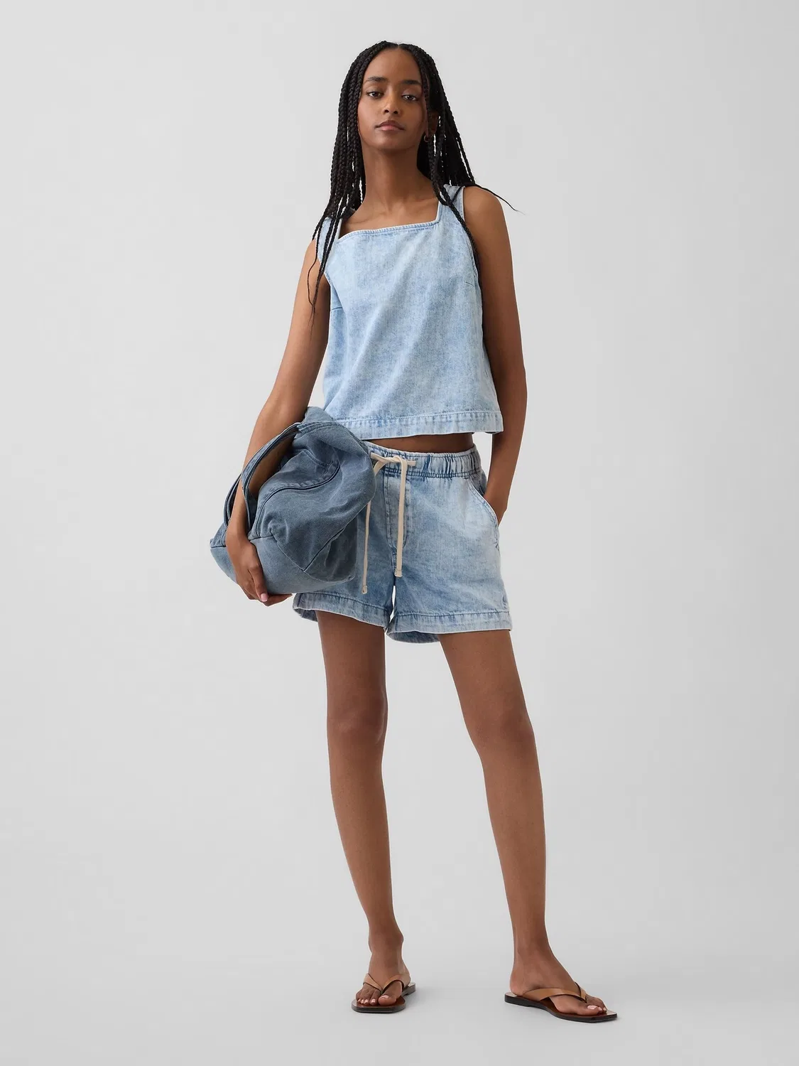 Жилет джинсовый Gap Light Wash, светлая стирка — фото 3