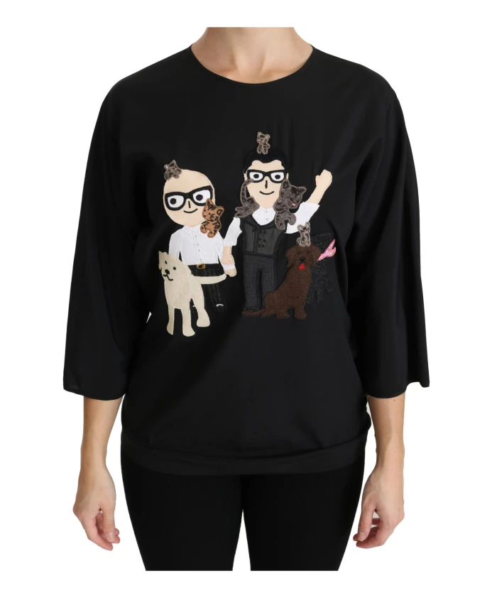 

Стильная шелковая блузка Dolce & Gabbana, черный