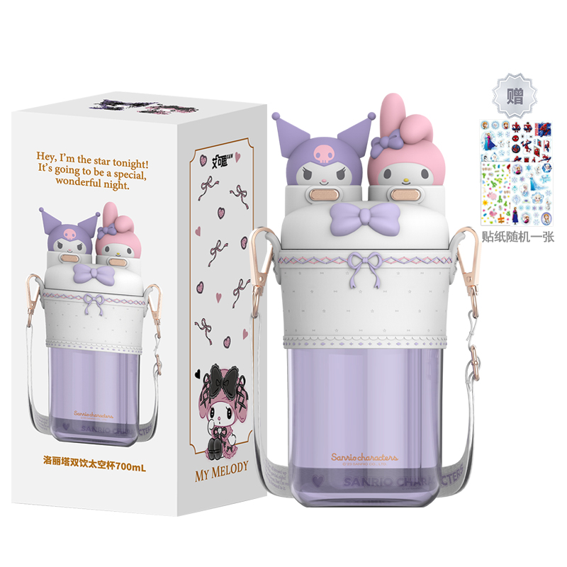 Пластиковые стаканы Kulomi Sanrio, Kulomi Dark Water Cup + 1 Sticker — фото 2