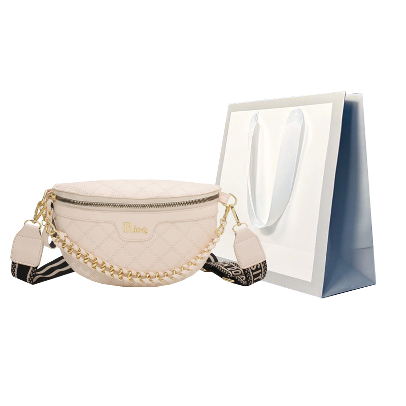 

MingLu Сумка-слинг унисекс обычного размера черный/экрю PU, Ecru[Shopping Bag Included]
