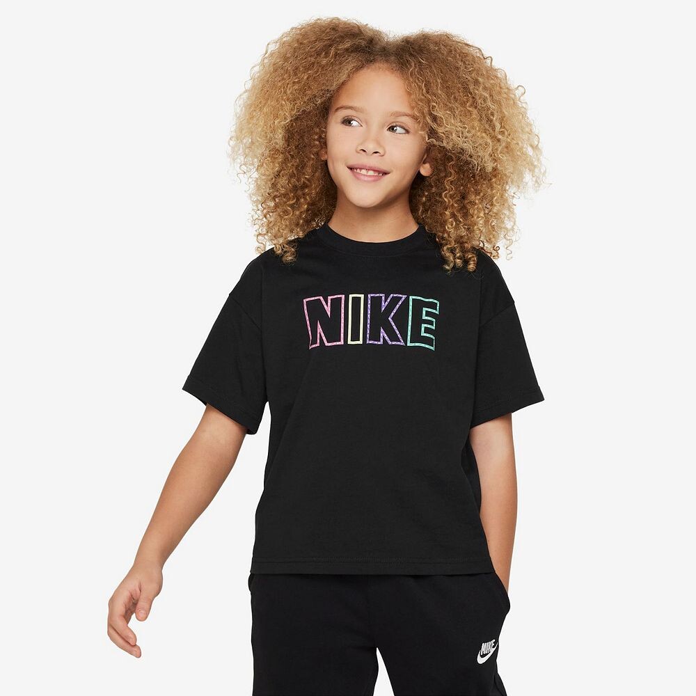 

Футболка Nike Swoosh Outline с графическим рисунком для девочек 7–16 лет, черный