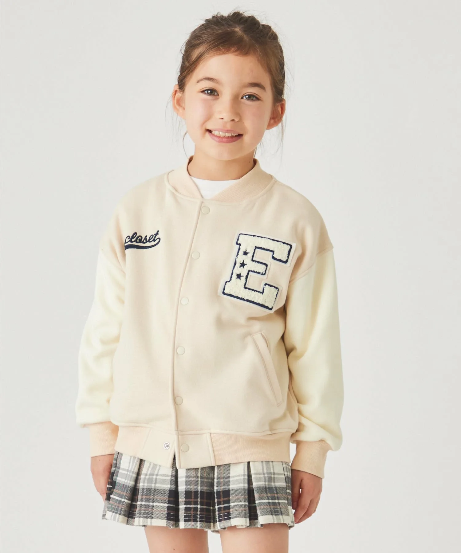 Куртка для стадиона в университетском стиле с флисовой подкладкой Ever Closet, beige