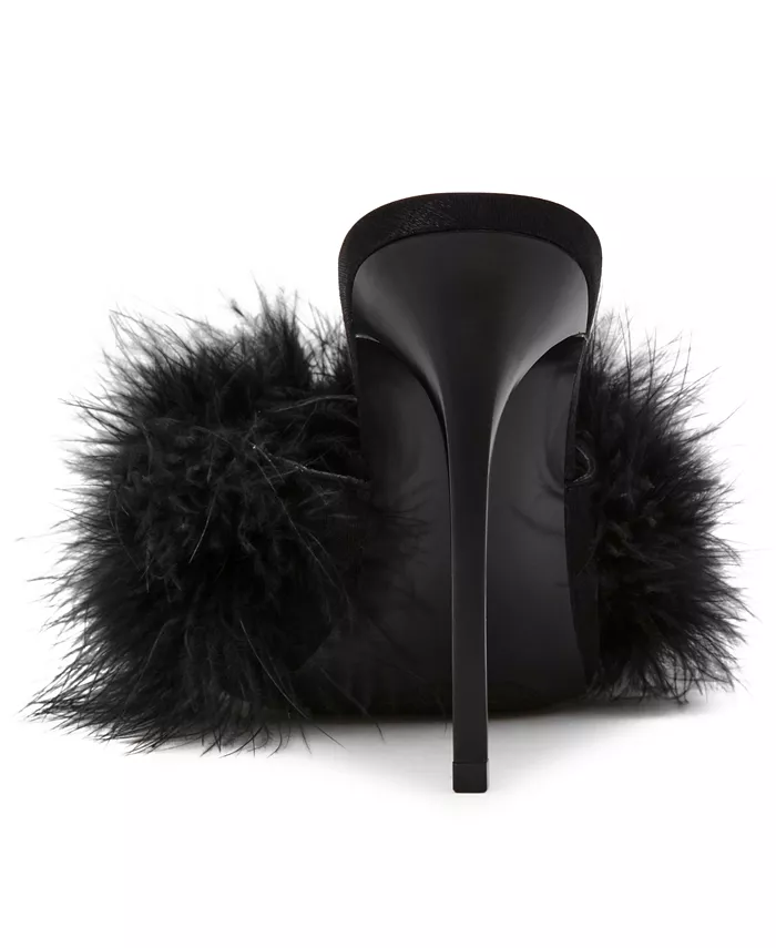 Женские босоножки-мюли Ashbey Feather Stiletto Steve Madden, черный — фото 4
