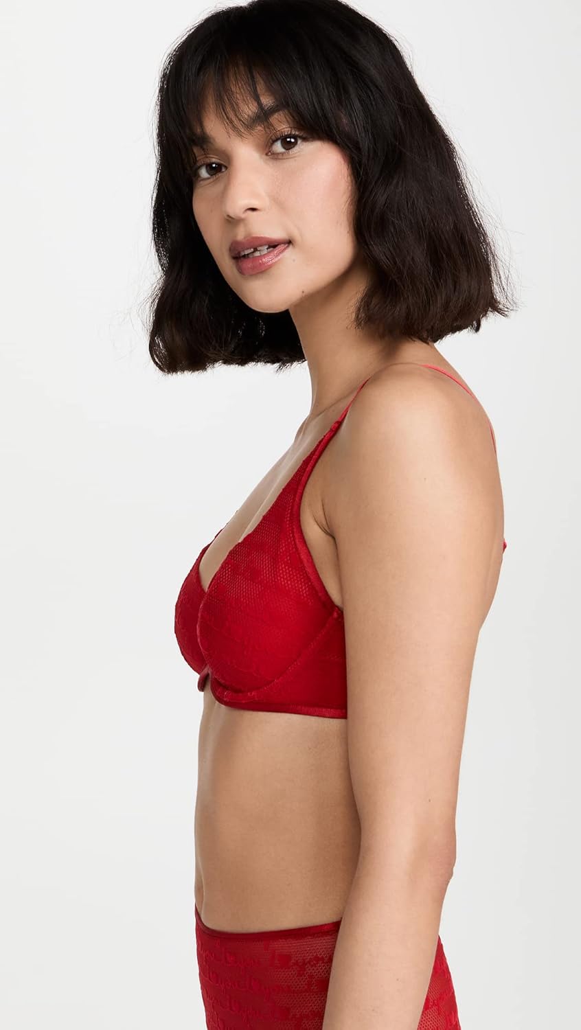 Calvin Klein нижнее белье женские I Heart You Balconette, Rustic Red601/Vel — фото 3