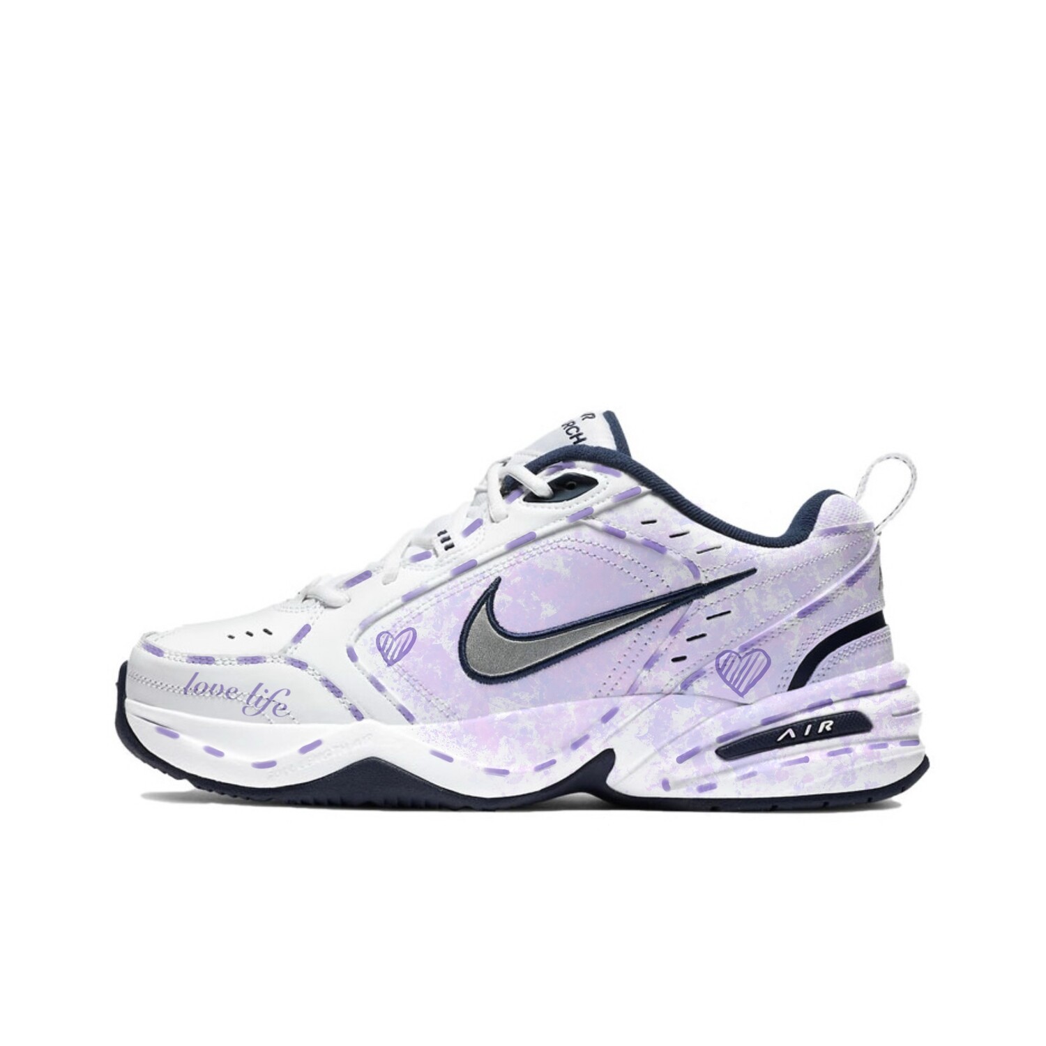 

Кроссовки Nike Air Monarch 4 Chunky Sneakers Unisex Low-top White/purple, белый