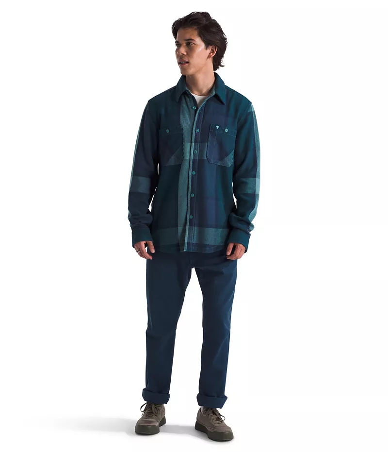 

Мужская фланелевая рубашка из твила The North Face, цвет Algae Blue Macro Plaid