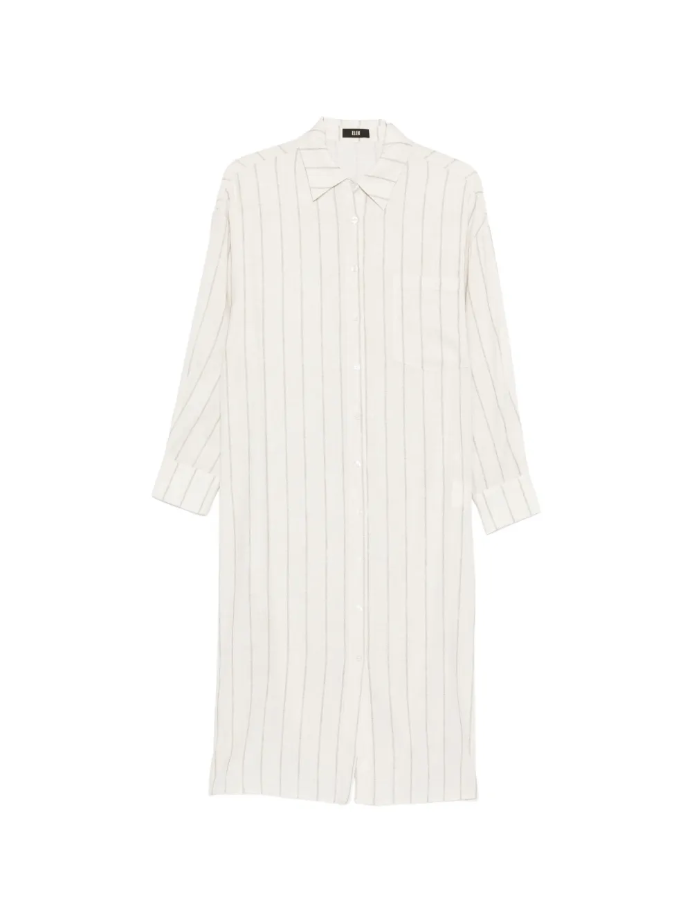 

Платье-рубашка миди с полосатым узором и нагрудным карманом Eleh, бежевый