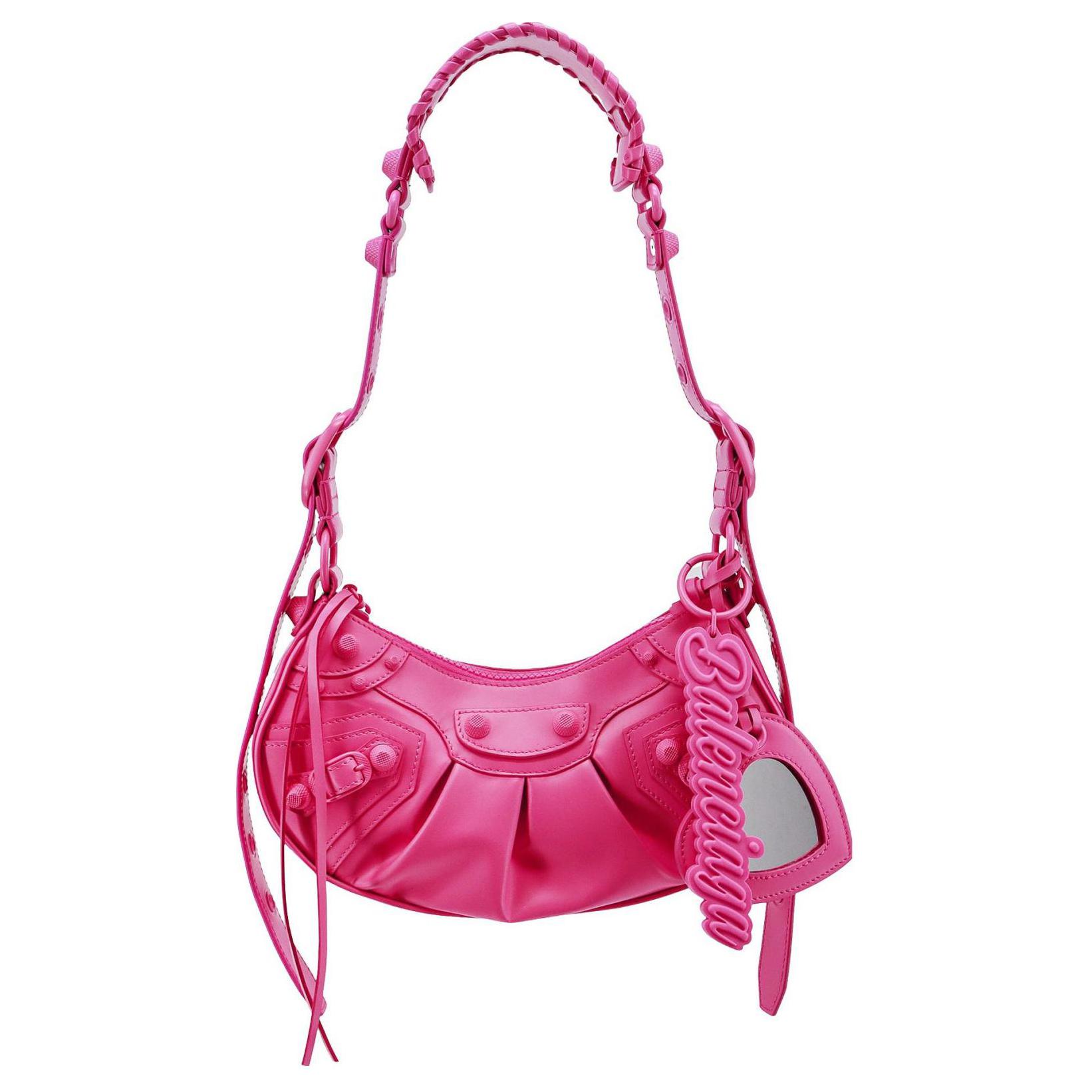 

Сумка Le Cagole кожаная, через плечо женская фуксия Balenciaga