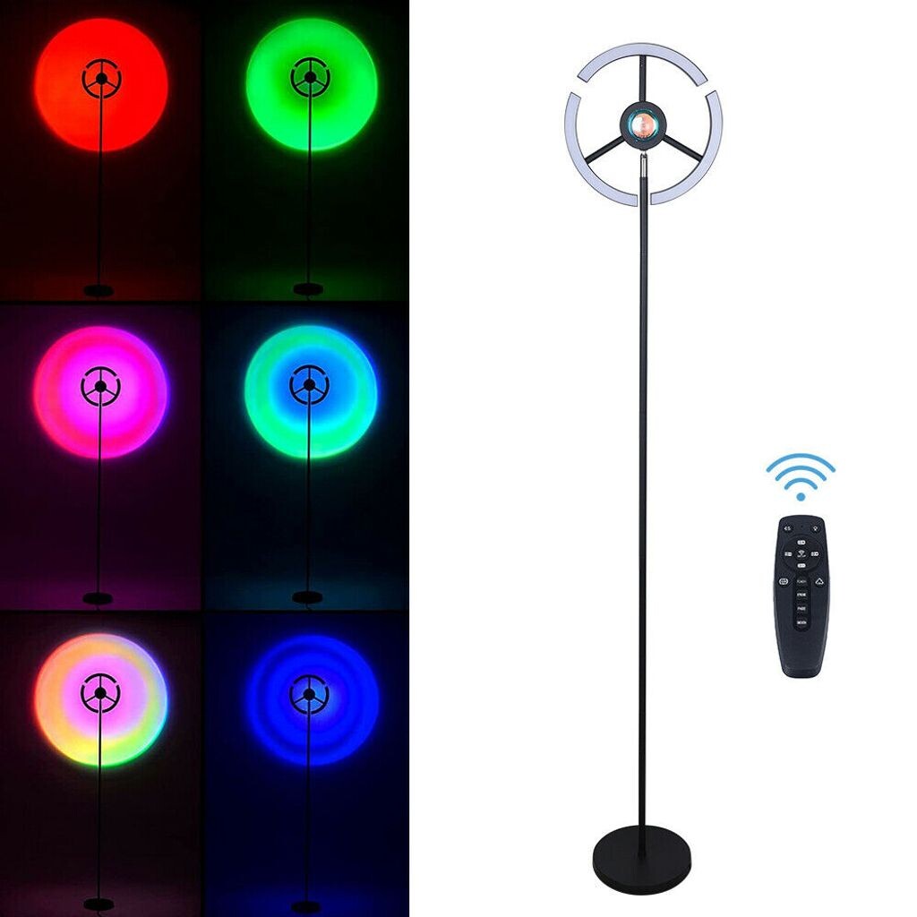 

Светодиодный торшер RGB 2-в-1, регулировка яркости с помощью пульта дистанционного управления, изменение цвета, торшер для вечеринок, угловой светильник с проектором заката, угловой светильник, световая колонна easybuy, мультиколор