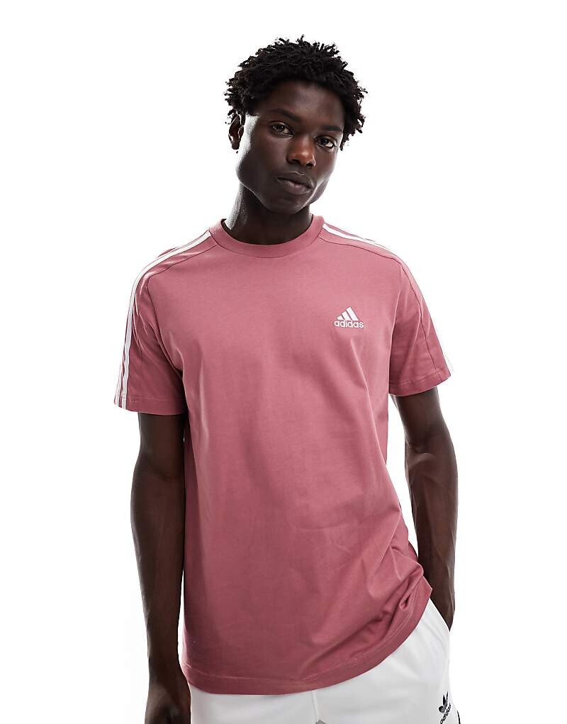 

adidas Performance — Essentials — красная футболка из джерси с 3 полосками
