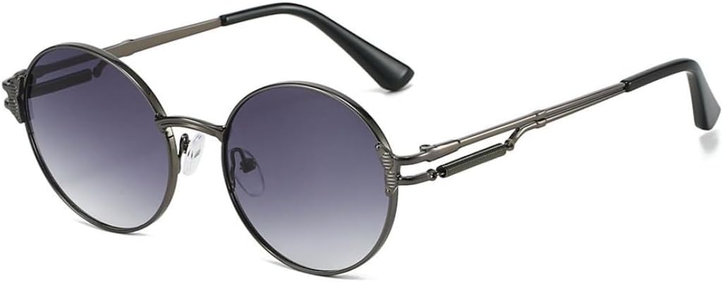 

Винтажные круглые солнцезащитные очки для мужчин и женщин в стиле стипанк с металлическими пружинами, ретро-дизайн, для путешествий и бизнеса, защита от УФ-излучения UV400 TVTBBVV, Gun Gray