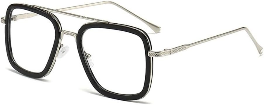 

Винтажные солнцезащитные очки-авиаторы квадратной формы для мужчин и женщин, металлические прямоугольные, винтажные, прозрачные, модные солнцезащитные очки Kelukes, 7-silver Frame