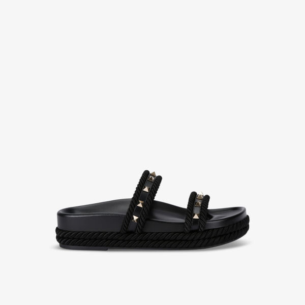 

Сандалии эспадрильи из кожи Rockstud Valentino Garavani, черный