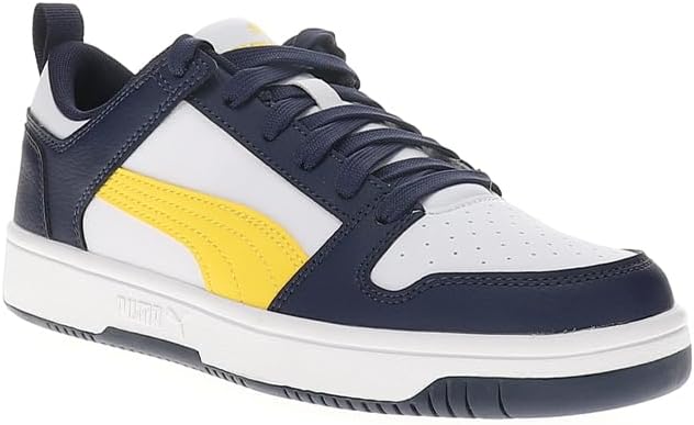 Кроссовки Puma Unisex-Child Rebound Layup, белый/синий/желтый — фото 3