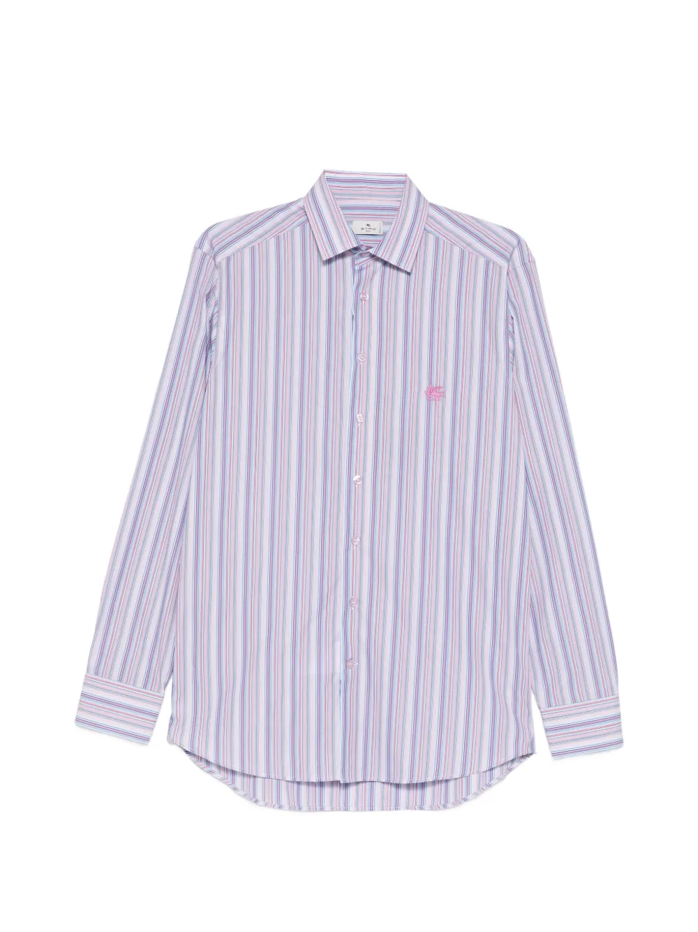 

Рубашка в полоску с вышитым логотипом Etro, синий