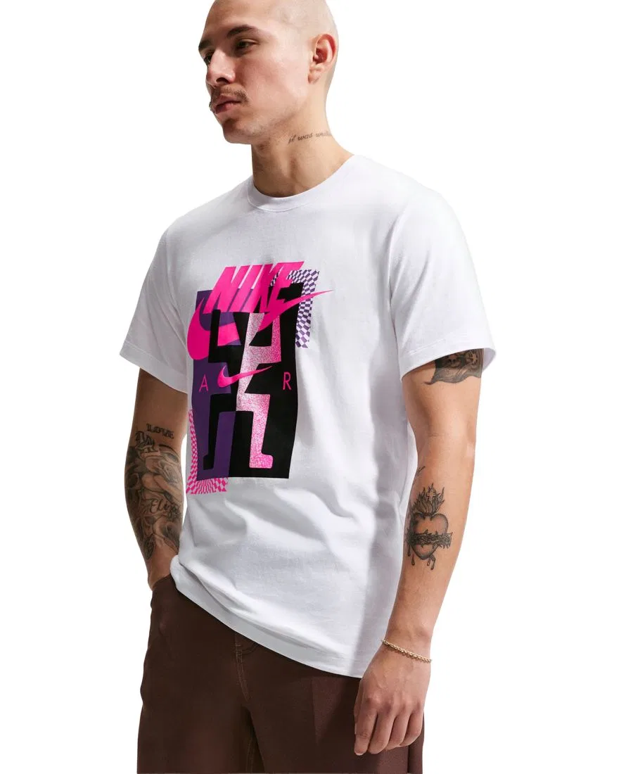 Мужская хлопковая футболка с графическим принтом Futura Festival Nike, White — фото 2
