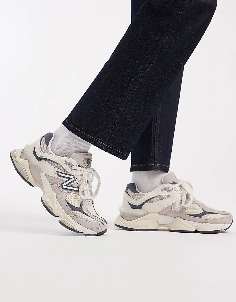 Кроссовки New Balance 9060 серого и темно-синего цветов