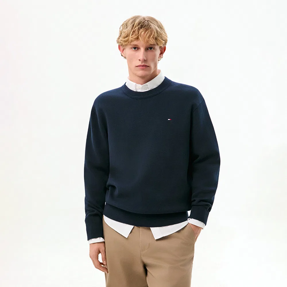 Мужской пуловер Milano с круглым вырезом, тёмно-синий, от Tommy Hilfiger