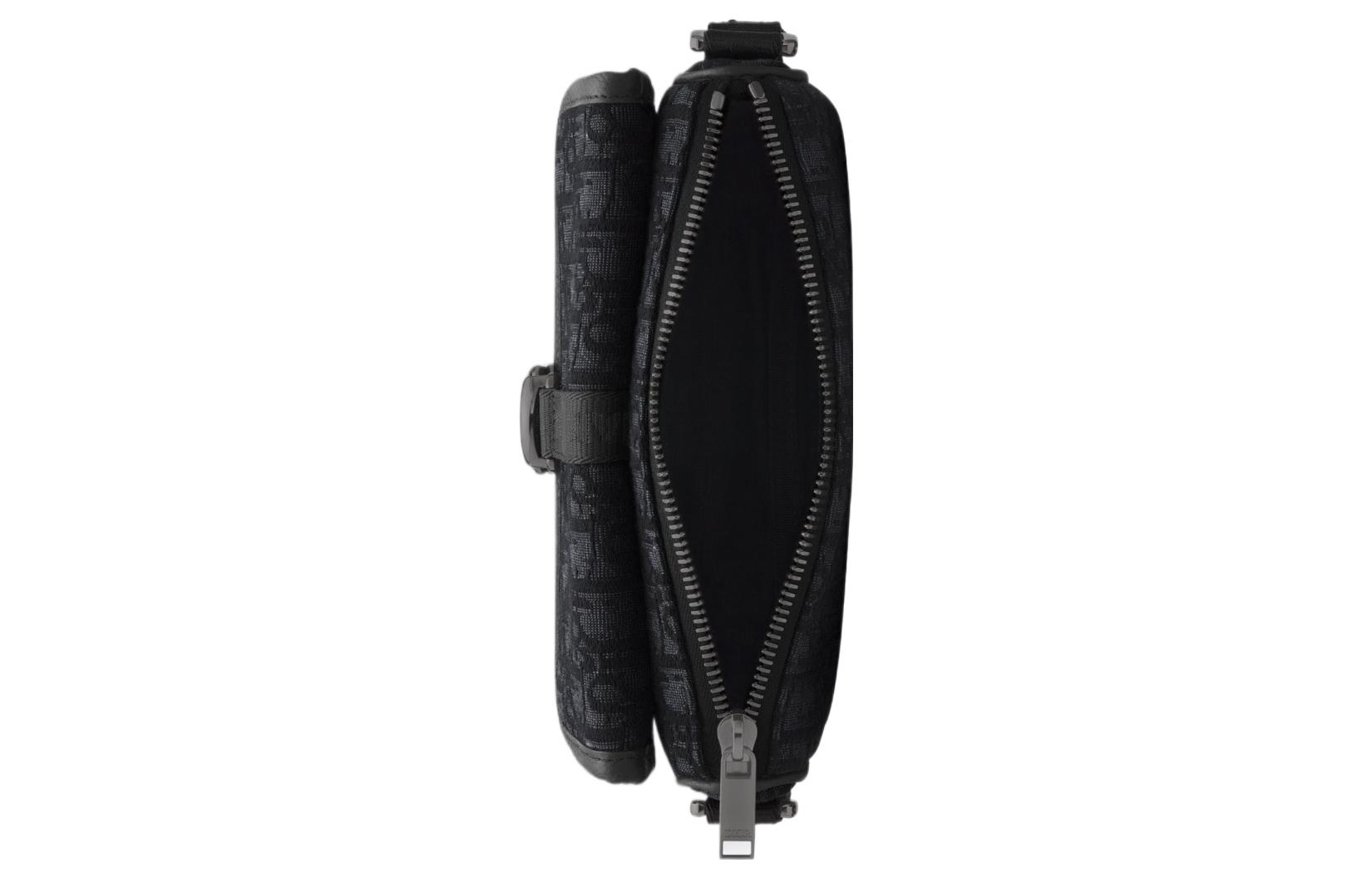 DIOR 8 Oblique Print Shoulder Bag, Crossbody Bag Mini Men's Black — фото 4