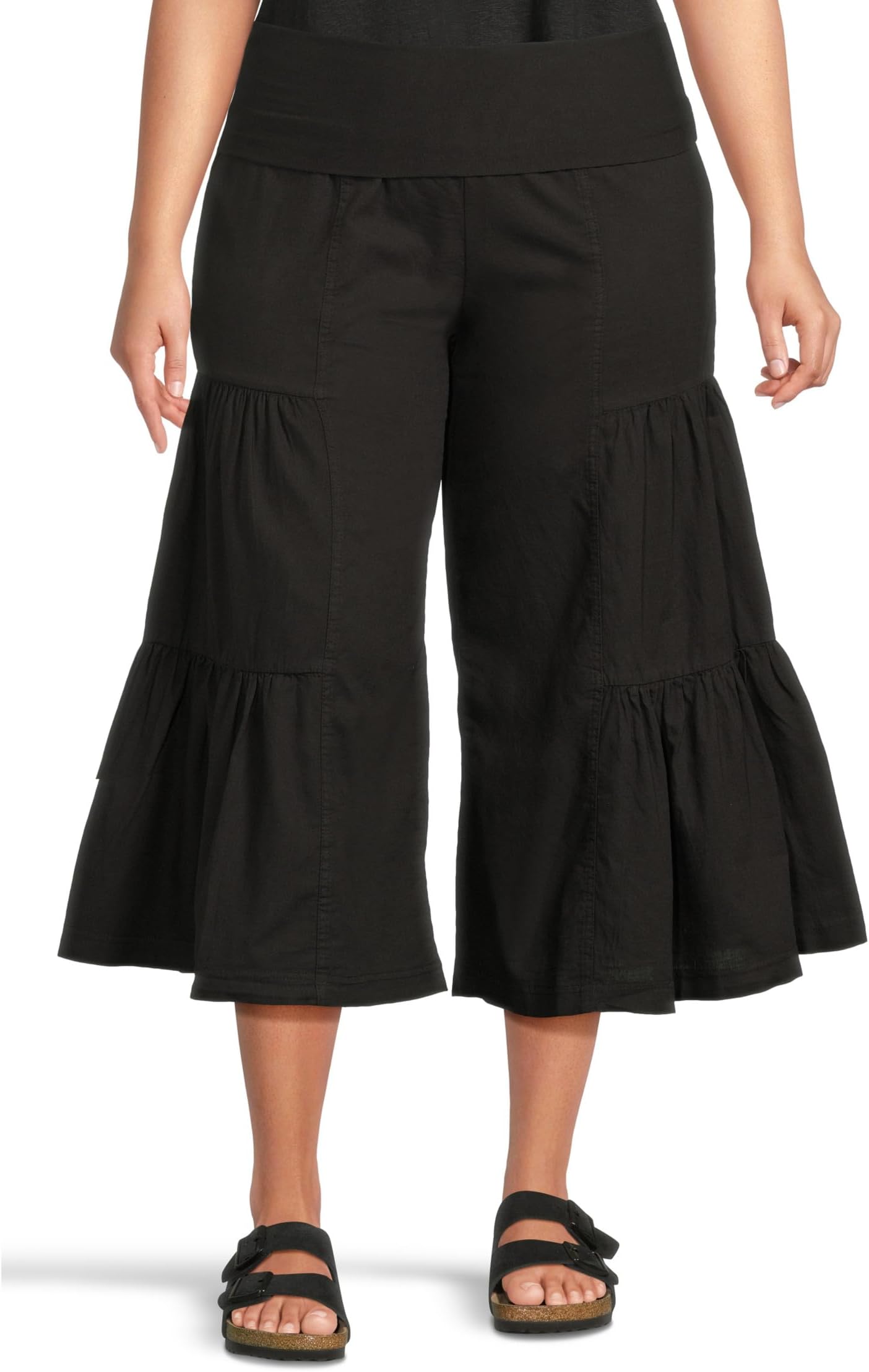 

Брюки XCVI Linen Side-tier Palazzo, Black