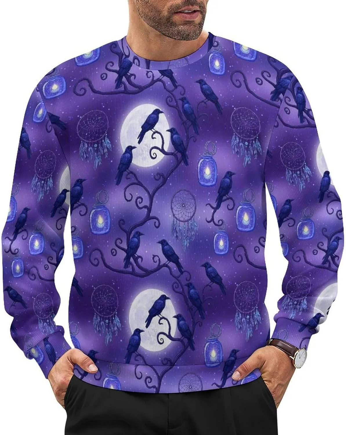 

Легкий топ для мужчин, Casual, длинный рукав, свитер Crew Neck SEBNATAL