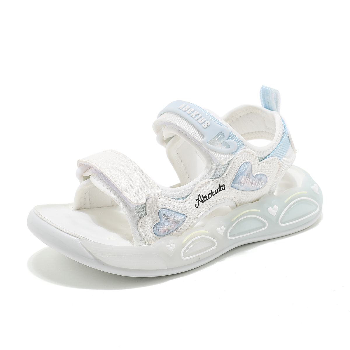 

Детские сандалии с низкой подошвой, устойчивые к истиранию, легкие и амортизирующие ABC KIDS, белый/синий