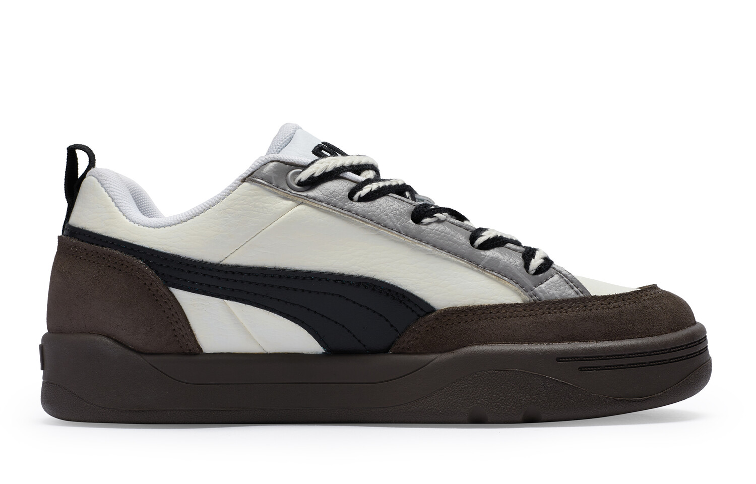 Кроссовки Puma Park Lifestyle Skateboarding Shoes Unisex Low-top Angora/True Brown/Black, черный — фото 2