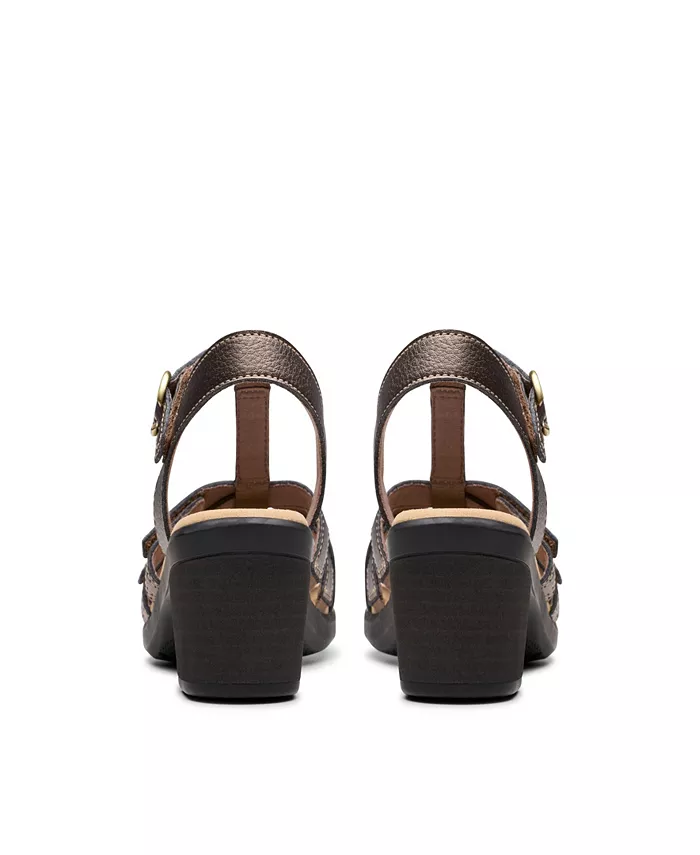 Экю "Emily2 Rose" босоножки на устойчивом каблуке из кожи Clarks, коричневый — фото 3