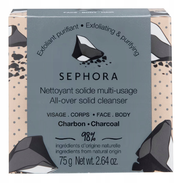 

Натуральное кусковое мыло с древесным углем Sephora Collection 75 г