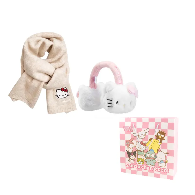 

Sanrio Шарф вязаный Hello Kitty X Hello Kitty женский, Hello Kitty Scarf+Earmuffs