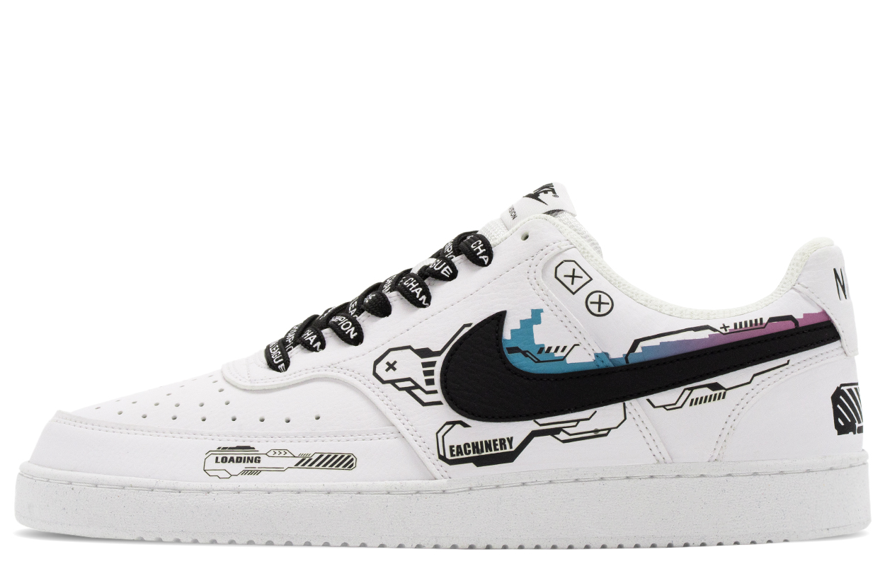 

Nike Кроссовки Court Vision 1 Cyber Machinery Cushioning Low top Skateboard Shoes Men's Black White