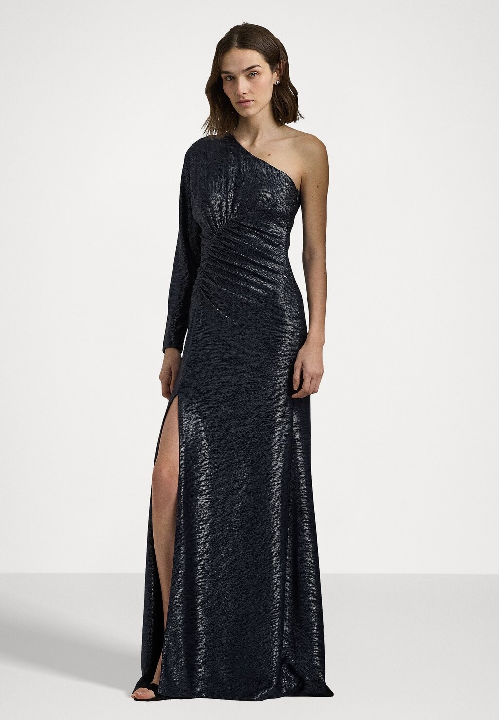 

Вечернее платье METALLIC KNIT ONE SHOULDER GOWN Ralph Lauren, темно-синий