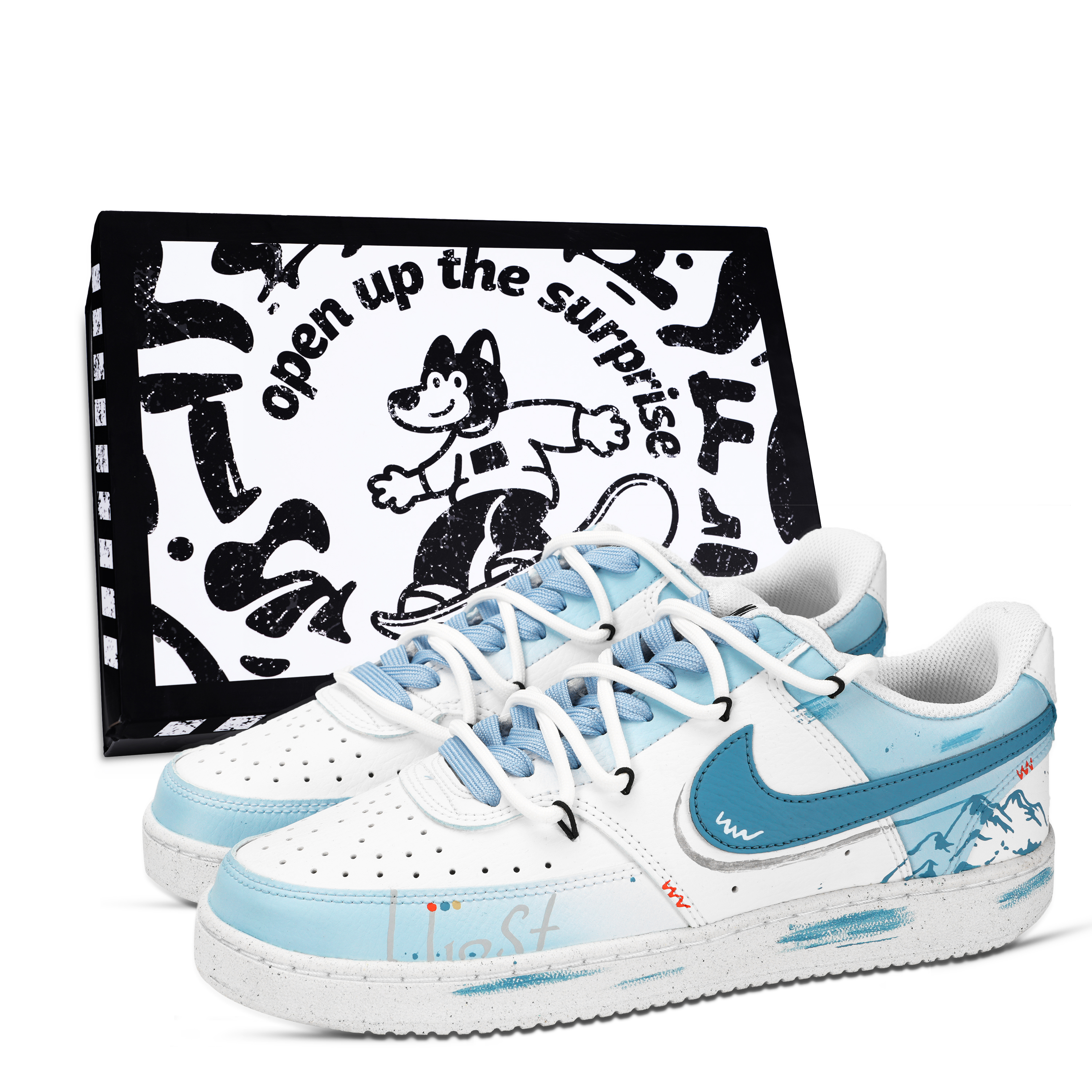 

Nike Кроссовки для скейтбординга Court Vision 1 Adventure Journal, износостойкие, низкие, мужские, сине-белые