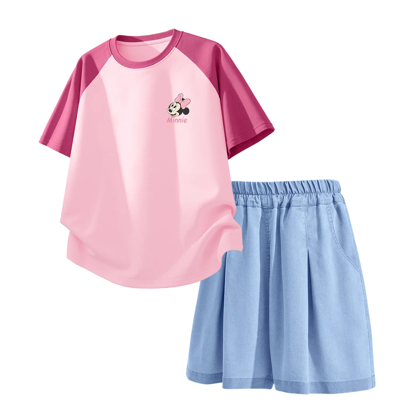 Спортивный костюм Casual Sportswear Disney для детей, цвет ярко-розовый и джинсовый голубой