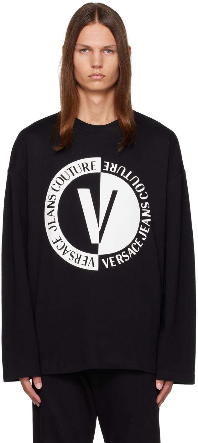 

Футболка с длинным рукавом и V-образной эмблемой Versace Jeans Couture