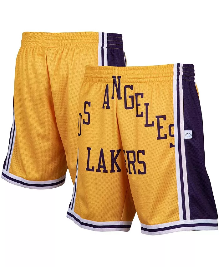

Мужские шорты Hardwood Classics Big Face 2.0 Los Angeles Lakers золотистого оттенка Mitchell & Ness