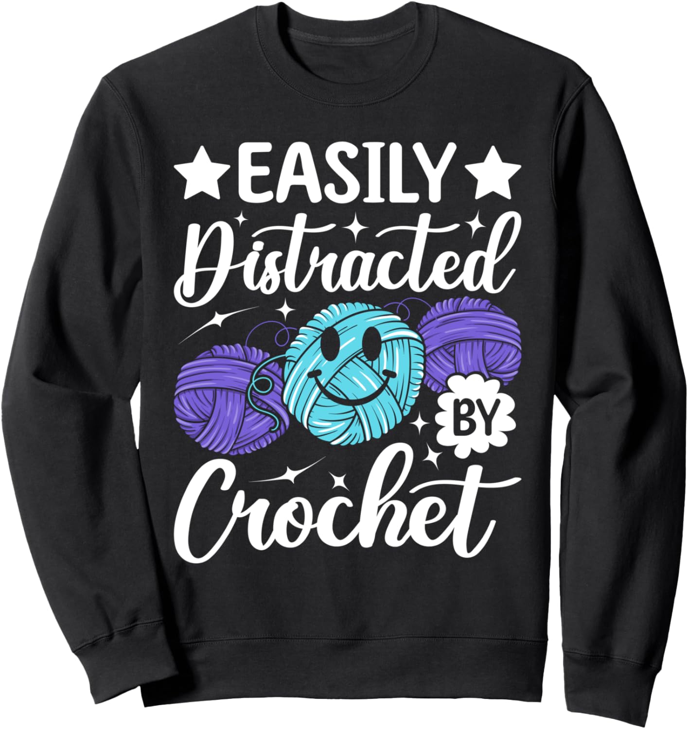 

Забавные надписи о вязании крючком - Толстовка с надписью Вязание крючком легко отвлекает Funny Crochet Quotes, черный