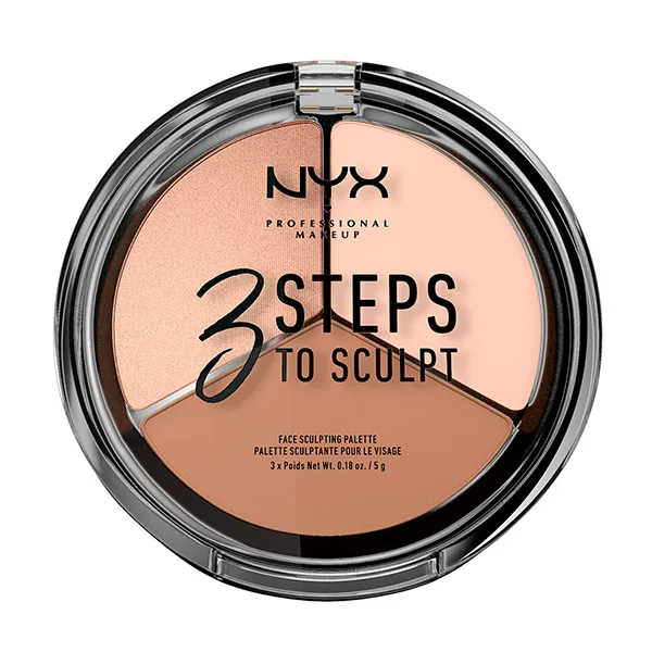 

Палитра для контуринга лица 3 Steps To Sculpt Nyx Professional Make Up, цвет fair