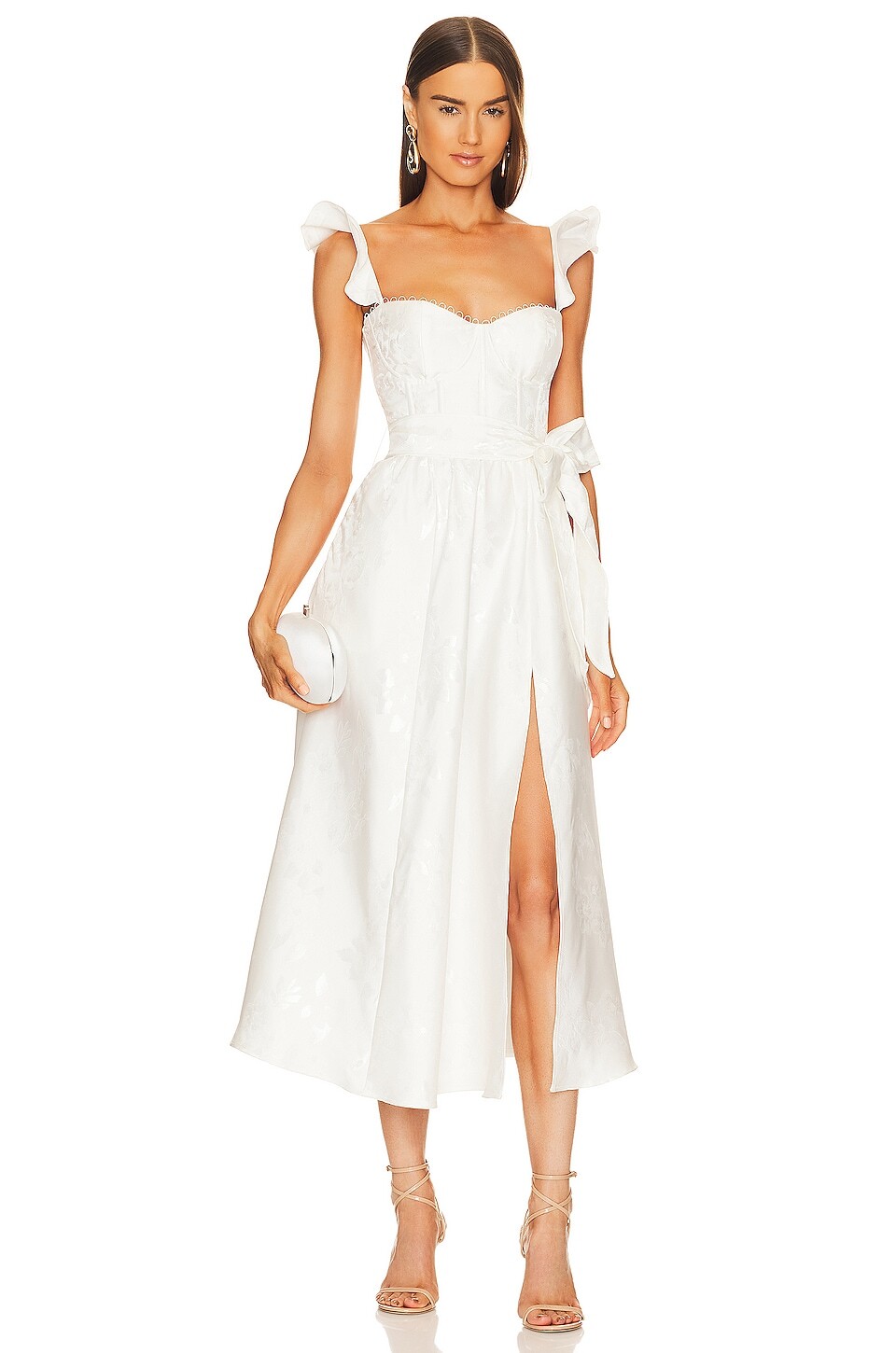

Платье миди V. Chapman Vera Bustier, цвет White Baroque Floral