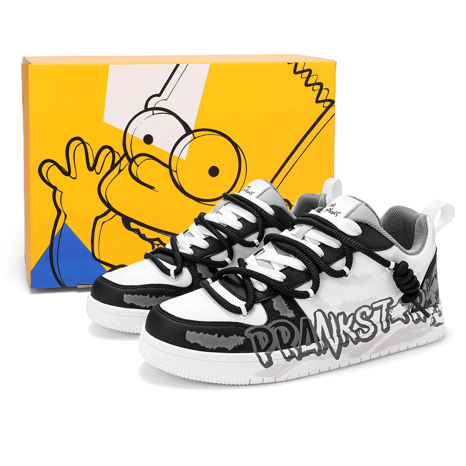 

The Simpsons Антискользящие износостойкие дышащие низкие скейтерские кроссовки для увеличения роста унисекс черные, цвет Black