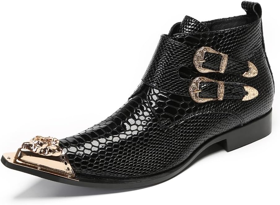 

Ботинки TAYGUM для мужчин на щиколотку для офиса, вечеринки, праздников, деловых встреч и клуба, из натуральной кожи, черный