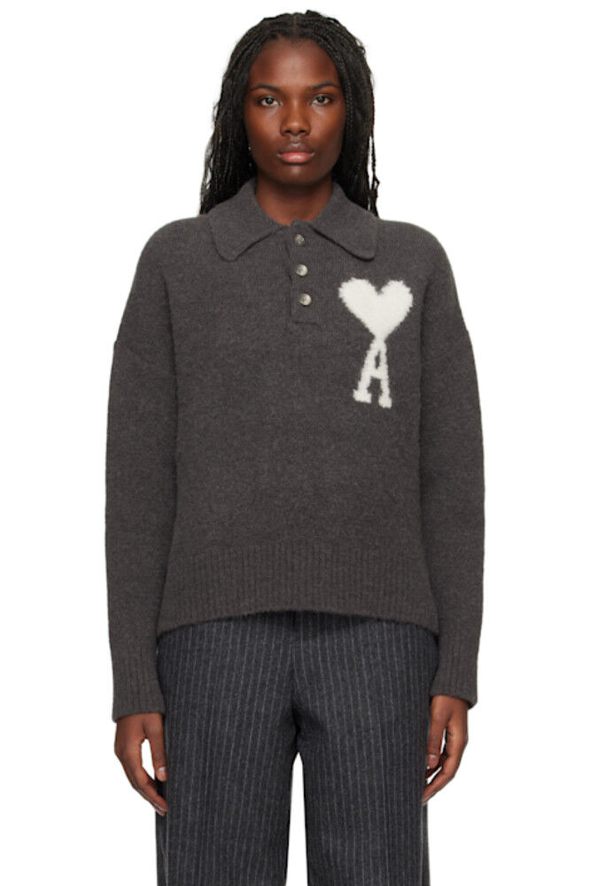 

Серый Ami de Coeur Polo AMI Paris