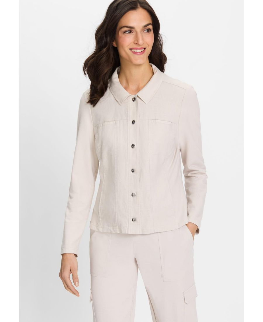 

Женская куртка из льняной ткани, смешанной с другими материалами Olsen, Light stone