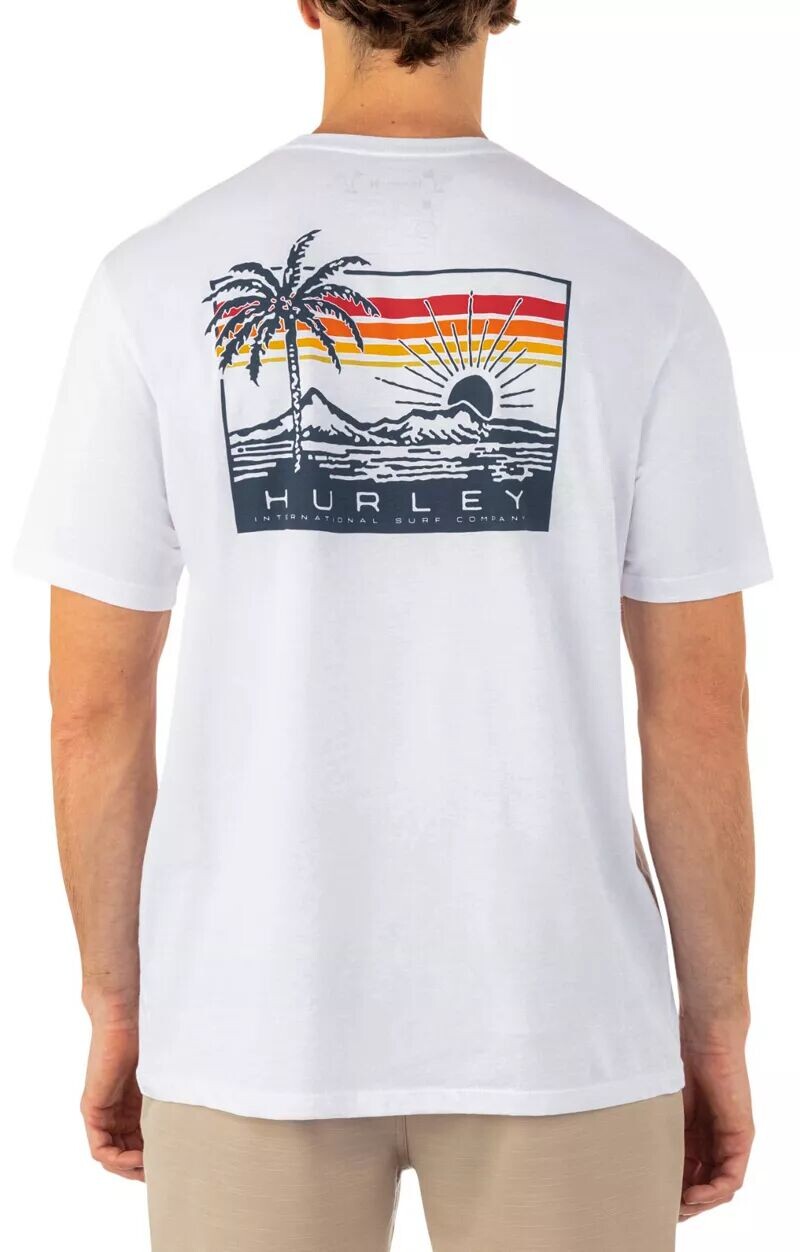 

Мужская футболка Hurley с короткими рукавами на каждый день, белый