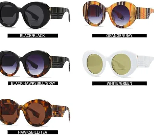 

Винтажные круглые солнцезащитные очки в разноцветную полоску 2027 года для женщин и мужчин, модные большие солнцезащитные очки для женщин MTZJH, Orange Gray3179